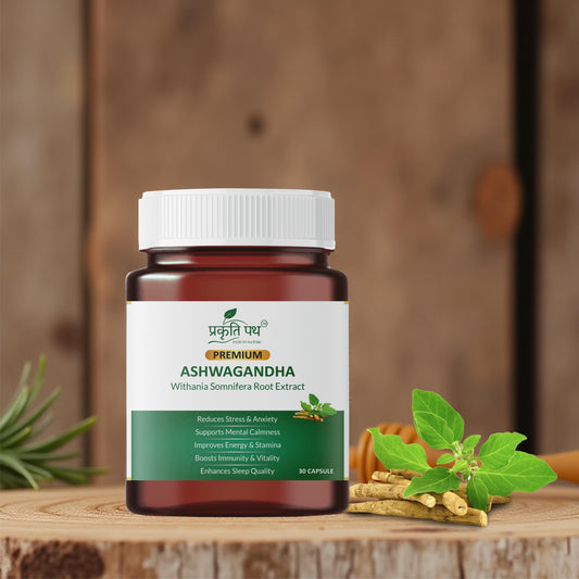 Prakruti Path Premium Ashwagandha Capsules – Withania Somnifera Root Extract (500 mg)