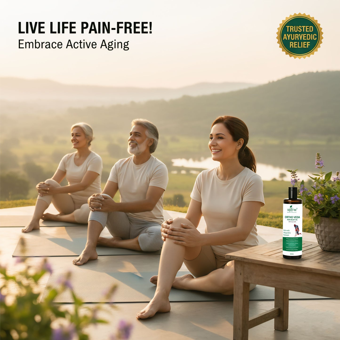 Prakruti Path Ortho Veda Ayurvedic Pain Relief Oil for Joint & Muscle Pain | Herbal Massage Oil with Nirgundi, Wintergreen & Clove